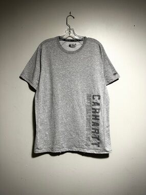 Carhartt Force Heather Gray Short-Sleeve Tee with Vertical Logo